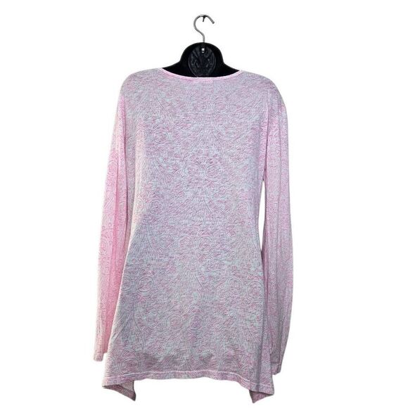 Fresh Produce Top Size Large Pink White Slub Tee Shirt - Picture 4 of 6